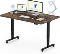 FLEXISPOT E6 MAX Dual Motor 3-Stage 48x30 Inch Heavy Duty Standing Desk 330lbs Weight Capacity Height Adjustable Desk w/Cable Management &amp Wheels (Seamless Special Walnut Desktop + Black Frame)
