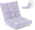 Moccha 14-Position Floor Sofa Folding Sofa Chair with Back Support Memory Foam Floor Gaming Chairs for Adults Adjustable Padded Couch Recliner Chaise Lounge for Reading Meditating (Light Purple)