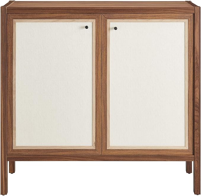 Modway Capri 33 Inch Sideboard Walnut Hallway or Entryway Storage Cabinet with Doors Mid-Century Modern Buffet Table or Credenza for Living or Dining Room