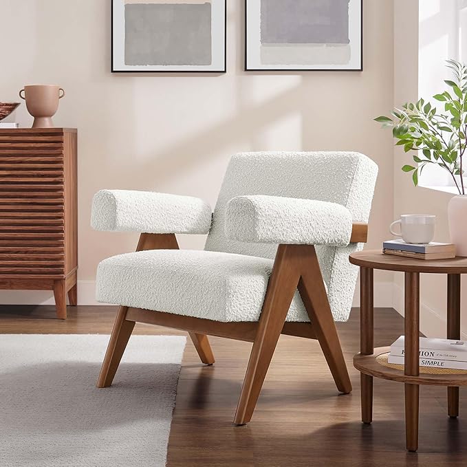 Modway EEI-6502-IVO Lyra Boucle Fabric Armchair Ivory