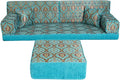 arabicsofa Turquoise Arabic Floor Cushion – Jalsa Sofa Set with Pillows Traditional Oriental Floor Seating Sofa Ottoman Couch