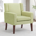 Accent Chairs for Living Room Mid-Century Reading Chair with Wood Legs Upholstered Comfy Living Room Chair for Bedroom Apartment Waiting Room Green
