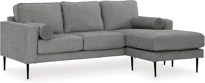Signature Design by Ashley Hazela Contemporary Sectional Sofa Couch with Chaise Lounge Gray