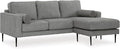 Signature Design by Ashley Hazela Contemporary Sectional Sofa Couch with Chaise Lounge Gray