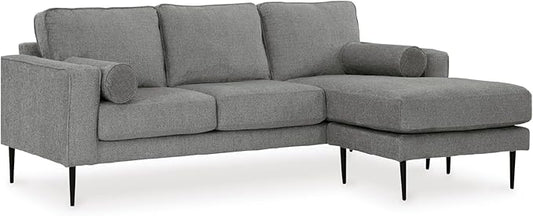 Signature Design by Ashley Hazela Contemporary Sectional Sofa Couch with Chaise Lounge Gray
