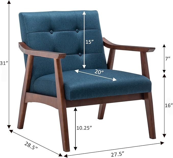 Convenience Concepts Take a Seat Chairs Dark Blue Fabric/Espresso