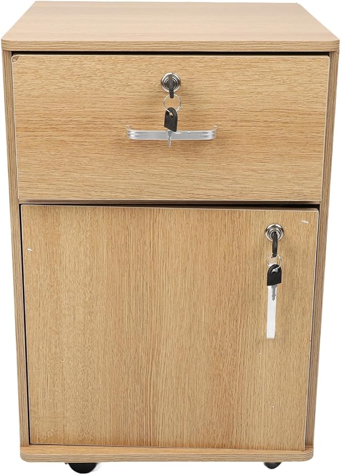 HURRISE High Strength Artificial Board Mobile File Cabinet with Locks Multiple Drawers Sturdy Under Desk Rolling File Cabinet with Wheels for Home Office Tidy Storage with Multilayer