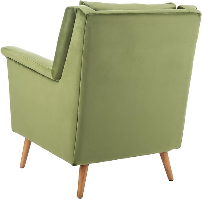 Safavieh Home Astrid Navy and Natural Oak Mid-Century Arm Chair