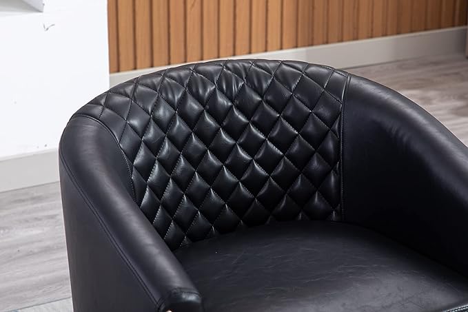 Swivel Barrel Chair Living Room Chair with Nailheads and Metal Base