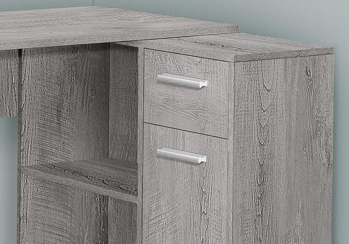 Computer Desk Home Office Corner Storage Drawers 46 l L Shape Work Laptop Grey Laminate Contemporary Modern PE739