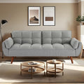 Convertible Futon Sofa Bed Sleeper Couch Bed with Adjustable Backrests Linen 3 Seater Small Couches for Small Spaces Living Room Bedroom(Gray 75)