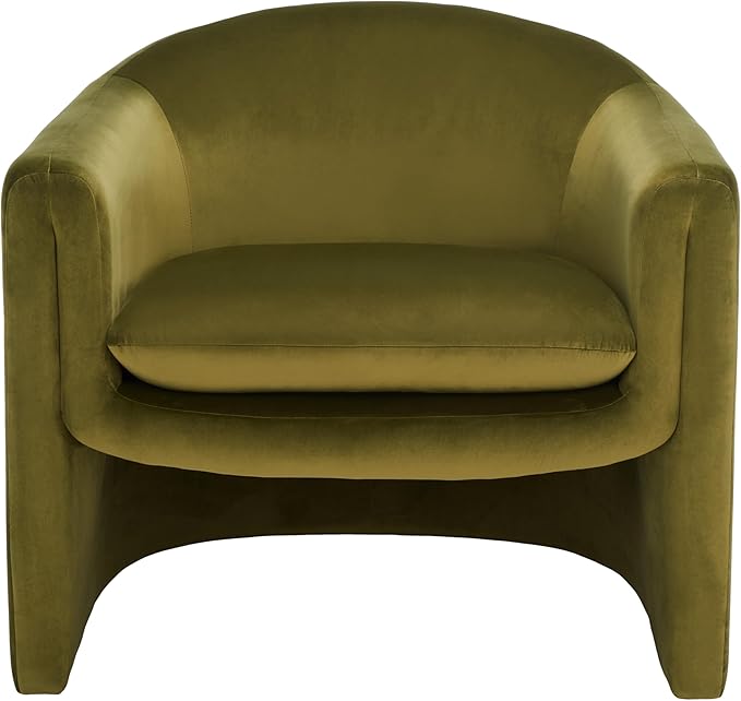 SAFAVIEH Couture Collection Laylette Olive Green Velvet Accent Chair (Fully Assembled)