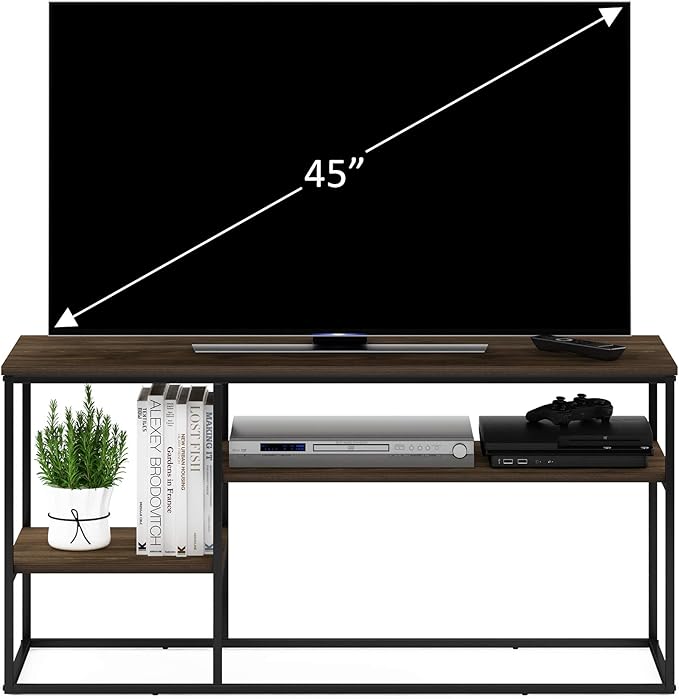 FURINNO Moretti Modern Lifestyle TV Stand Columbia Walnut