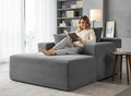 Monroe Convertible Chaise Lounge Chair Indoor – Oversized Corduroy Couch with Wide Armrest &amp Throw Pillows Cozy Boneless Sleeper Sofa Bed Armchair Dark Grey