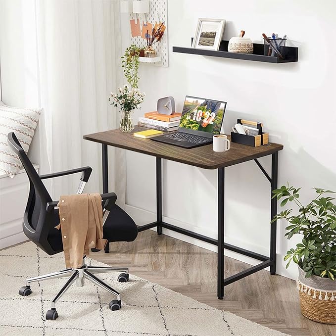 COSTWAY 48 x 30 Universal Table Top Solid One-Piece Wood Desktop for Standard &amp Height Adjustable Desk Frame Rectangular DIY Home Office Countertop(Table Top only) (Walnut 48 x 30)