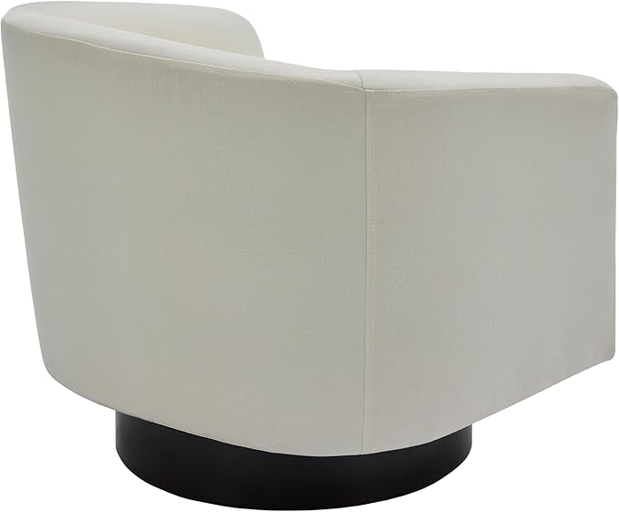 UIXE 360° Swivel Barrel Accent Chair Armchair Modern Round Club Arm Chair Upholstered Living Room Single Sofa Seating Bedroom Side Reading Seat in Fabric for Home Office (Beige)