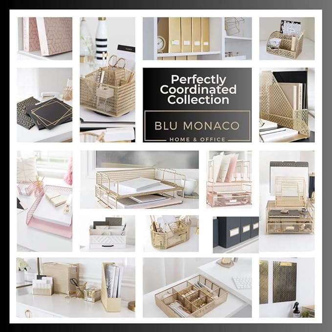 BLU MONACO | Cardboard Magazine File Holder Set of 4 | Vertical Magazine File Holder for Desk and Shelves | Standing File Holder for Classroom School Paper Storage
