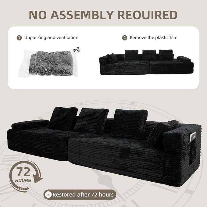 126 Modular Sleeper Couch Sectional Couches for Living Room Ergonomic Memory Foam Sleeper Sofa Oversized Loveseat Sofa Bed Bedroom Apartment Office | Ergonomic No Assembly Required
