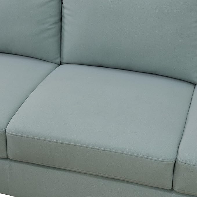 L Shape 2-Piece Home Modular Sectional Sofa Comfy Cozy Corner Sofas Small Fabric Couch with Pillow for Modern Living Room/Bedroom/Office/Apartment Pale Green Calico