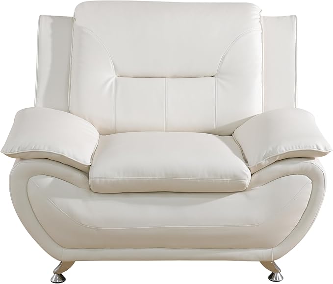 Living Room Furniture Set for Living Room Faux Leather Couch Sets Modern Couch for Apartment Home Office(3 Piece SetCream)
