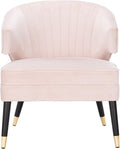 Safavieh Home Stazia Retro Glam Blush Pink and Black Wingback Accent Chair