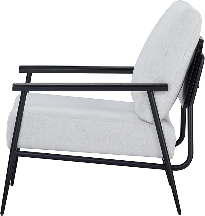 Artdeco Home Parker Modern arm Accent Chair Comfortable Chairs for Living Room Bedroom and Fireside Chair (Ivory)