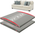 HAVARGO Couch Cushion Support High Density Foam 22X22X2.4 Inches Sofa Couch Supports for Sagging Cushions Light Grey 2Pcs with Anti Slip Mesh Fabric