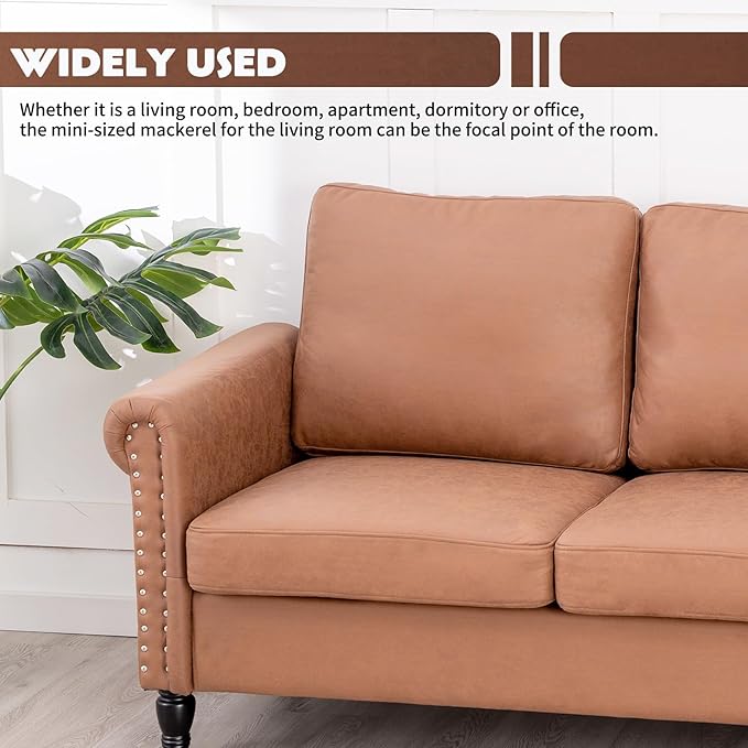 J.C.UP 57’’ Loveseat Sofa CouchLove Seat for Small Spaces Upholstered 2 Seat Sofa Couches Small Sofas with Solid Wood Legs Suitable for Living Room Bedroom Apartment