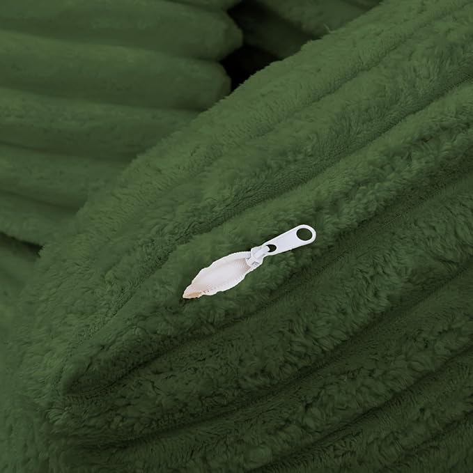 KEIKI 51 Oversized Corduroy Compressed Chaise Lounge with High-density Sponge Upholstered Modern Style 1-Seater Fluffy Cloud Couch Bed No Assembly Needed for Apartment Living Room Bedroom Green