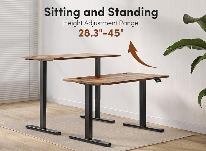 Electric Standing Desk 40 x 24 Adjustable Height Stand up Desk Sit Stand Up Desk for Home Office &amp Computer Workstation Rustic Brown