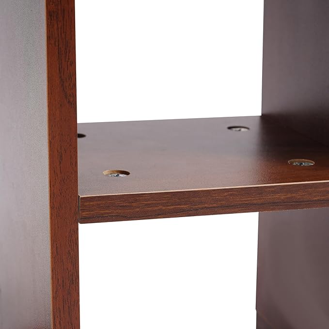 Wall Mounted Folding Table with BookshevesFloating Desk with BookcaseWooden Fold Down Laptop Table for Small SpaceHome Office BedroomStudy RoomDormWalnut Color