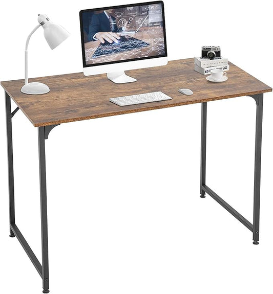 Computer Desk Home Office Desk Gaming Desk Corner Writing Black Large 47”L x 23”W Student Art Modren Simple Style PC Wood and Metal Desk Workstation for Small SpaceVintage
