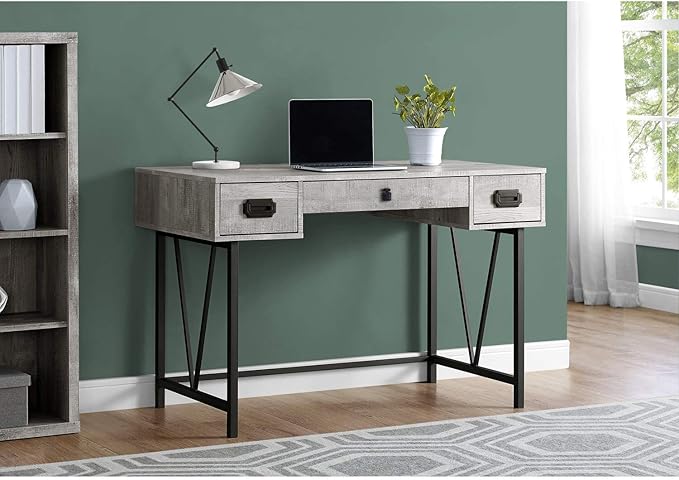 Monarch Specialties Computer Desk Home Office Laptop Storage Drawers 48 L Work Metal Grey