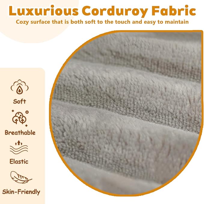 63 Sofa in a Box Compressed Boneless Couch with Wide Armrests &amp 2 Cushions Cloud loveseat Sofa for Living Room Memory Foam Deep Seat Corduroy Fabric No Assembly (Camel 2)