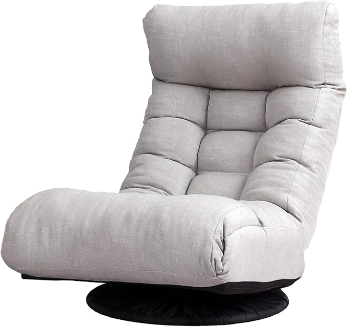 Single Reclining Chair Modern Grey Solid Recliner Adjustable Height Indoor Use Living Room