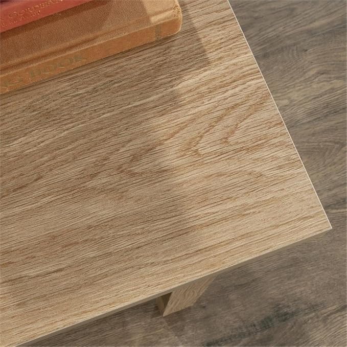 Pemberly Row L-Shaped Engineered Wood Desk Timber Oak Finish 65.12 W x 58.66 D x 29.72 H 1-Drawer Storage File Drawer Cable Management Modern Farmhouse Style Home Office Desk