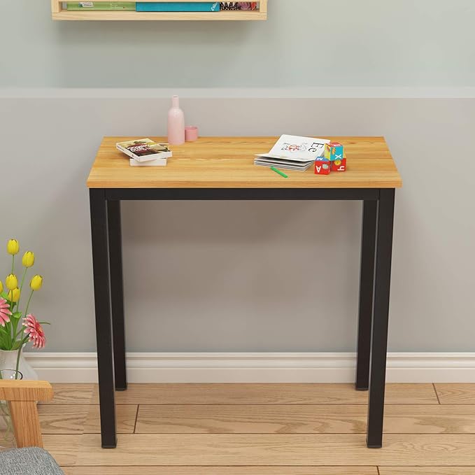 SogesGame Small Computer Desk 31.5 inches Small Office Desk Computer Table Study Writing Desk Workstation for Home Office Teak Black