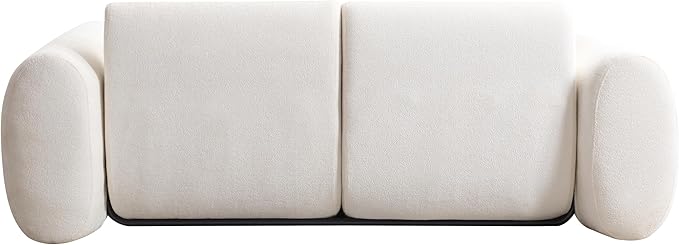 Christopher Knight Home Orri 79 Cozy Chenille Upholstered Cloud Couch 3-Seater Modern Sofa Home Sofa Living Room with Round Arm Sturdy Wooden Frame Lounge Chair Indoor Easy to Assembly White