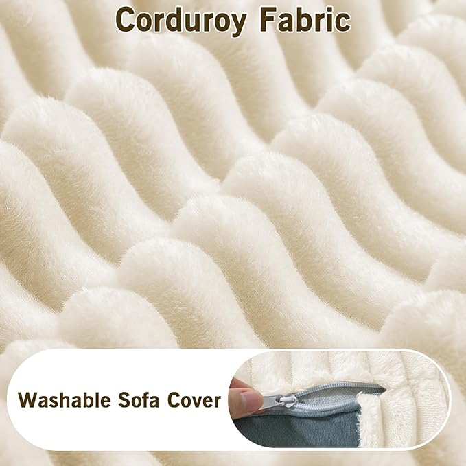 Modular Sectional Sofa U Shaped Cloud Sectional Couches for Living Room Oversized Couch with Doule Chaise &amp Deep Seat Fluffy Corduroy Sofa Washable