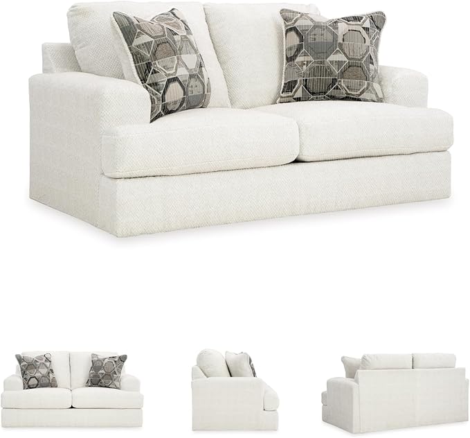 Signature Design by Ashley Karinne Coastal Loveseat with Non-skid Legs White