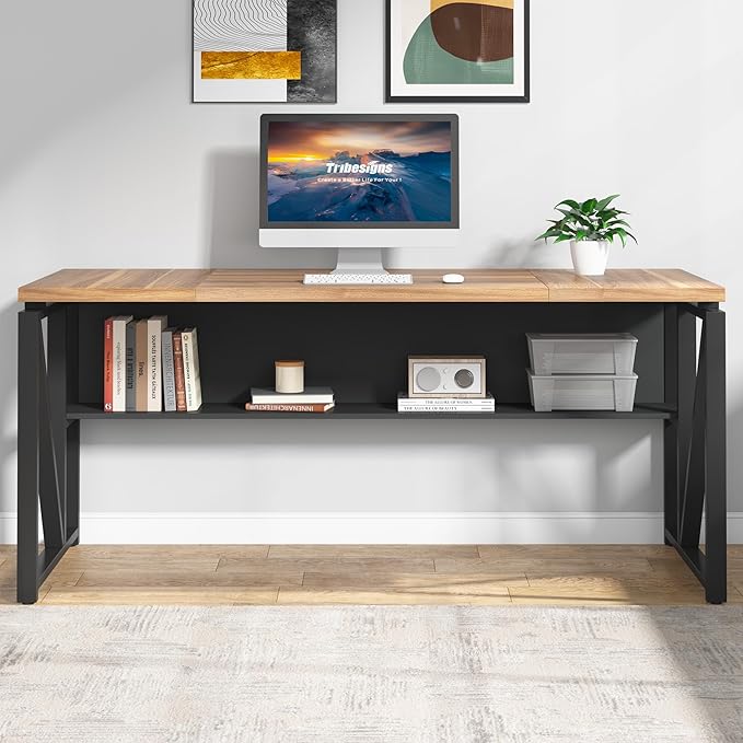 Tribesigns 63 Executive Desk with Reversible File Cabinet Large L-Shaped Office Desk with Drawers Business Furniture Workstation for Home Office