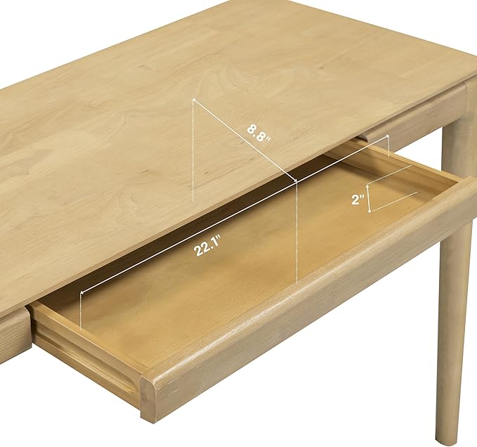 NTC Mingle 47-Inch Console Table Modern Solid Wood Entryway Table with Hidden Drawer Waterproof &amp Heat Resistant Narrow Table for Hallway Living Room &amp Foyer Sand
