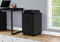 Mobile Filing Cabinet with 3 Drawers Black Particle Board Modern Printer Stand for Home Office Study Room