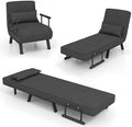 S AFSTAR 4 in 1 Convertible Sofa Bed Sleeper Chair Folding Sofa Arm Chair with Pillow and 6 Position Adjustable Backrest Full Padded Lounger Couch Bed for Home/Office (Black)
