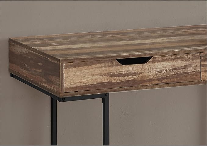 Computer Desk with Storage Drawers Modern Home Office 48 Inch Laptop Desk Brown Laminate &amp Black Metal