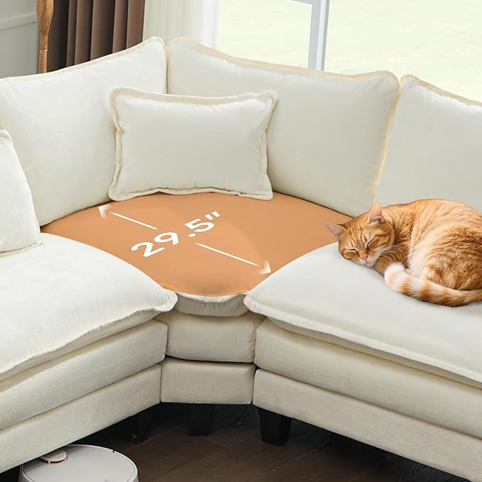 IPKIG Corner Seat Module for Modular Sectional Sofa Corner Module for Customizable Sectional Sofa Couch (Beige Corner Seat Module)