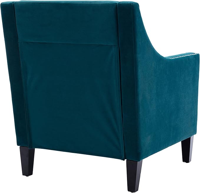 Accent Armchair Living Room Chair with Nailheads and Solid Wood Legs