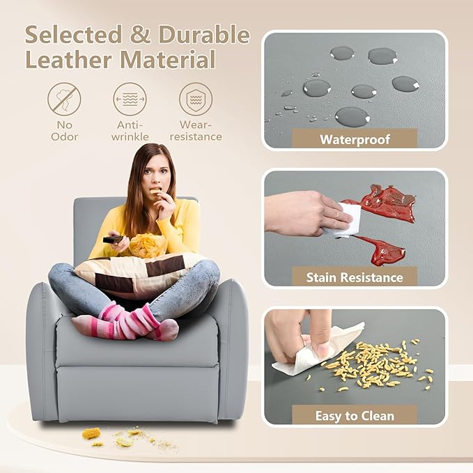 cinkehome Wall Hugger Power Recliners for Small Spaces Electric Recliners with USB Modern RV Recliner Chair for Living Room Apartment Grey