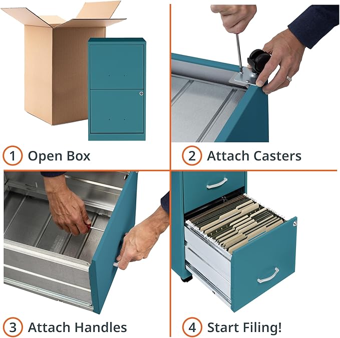 Lorell LYS SOHO File/File Mobile Cabinet Teal