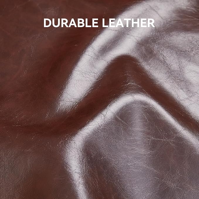 80 Faux Leather Sofa with Storage Mid-Century Modern Rolled Arm Couches for Living Room Furniture Nailhead Trim Easy Tool-Free Assembly Dark Brown